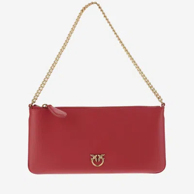 Pinko Horizontal Flat Love Simply Bag In Red