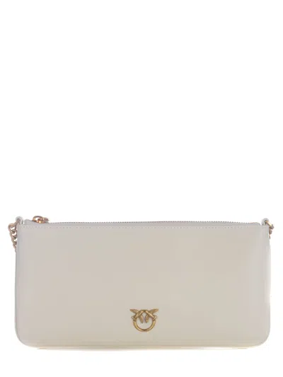 Pinko Horizontal Flat Love Simply Bag In Crema