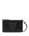 Pinko Horizontal Flat Mini Black Leather Wristlet