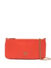 Pinko Horizontal Flat Shoulder Bag In Orange