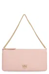Pinko Horizontal Leather Shoulder Bag In Q Powder