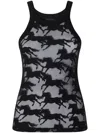 Shop Pinko Horse-motif Tank Top In Black