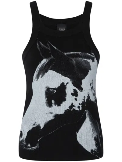 PINKO HORSE-PRINT TANK TOP