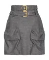 Pinko Houndstooth-pattern Cargo Skirt In Gray