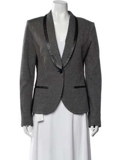 Pre-owned Pinko Houndstooth Print Blazer In Black