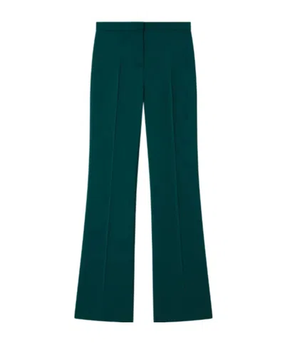 Pinko Hulka Cady Flared Trousers In Green