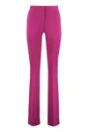 Pinko Hulka Flared Viscose Trousers In Pink