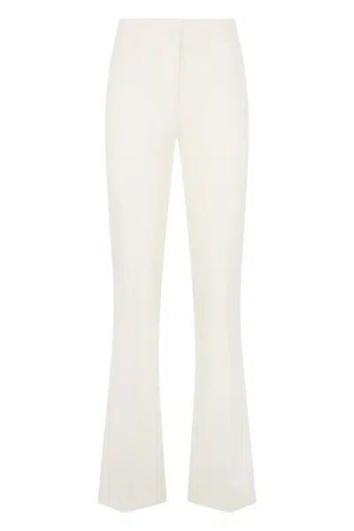 Pinko Hulka Flared Viscose Trousers In Neutral