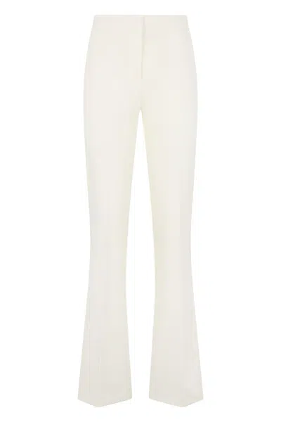 Pinko Hulka Flared Viscose Trousers In White