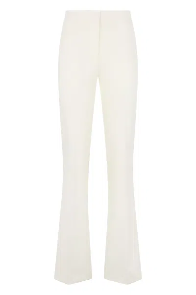 Pinko Hulka Flared Viscose Trousers In White