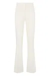 Pinko Hulka Flared Viscose Trousers In White