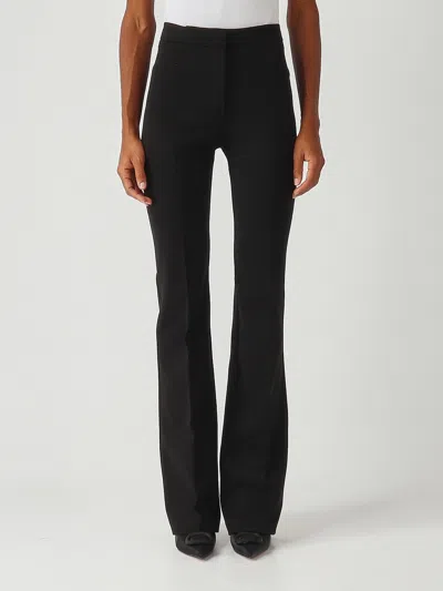 Pinko Tailored High-waisted Flared Trousers With Polished Button Detail In Black