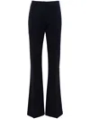 Pinko Lightweight Semi-transparent Ribbed Trousers In Blue