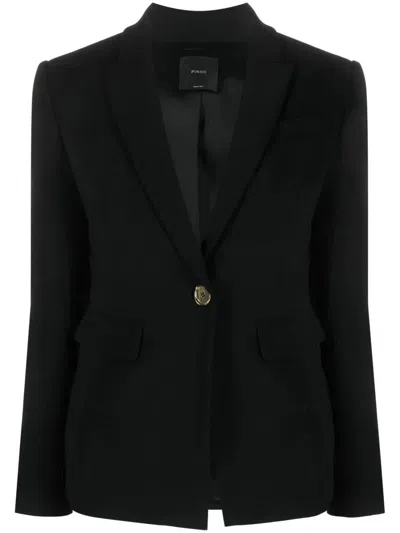 Pinko Humahuaca Crepe Jacket Clothing In Black