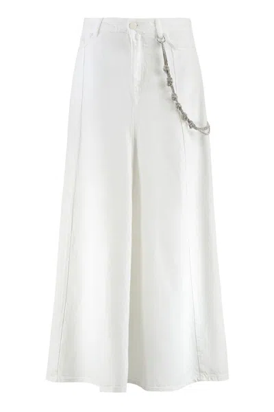 Pinko Hurghada Denim Skirt In White