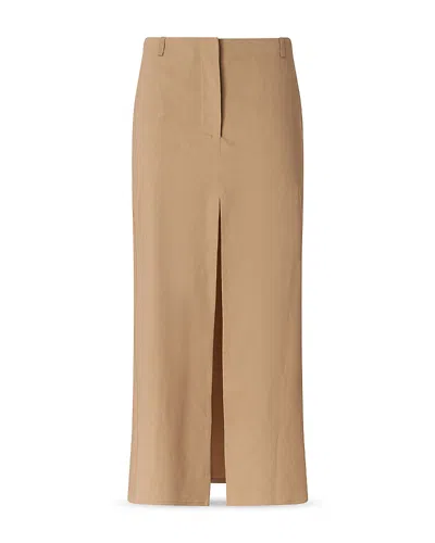 Pinko Hylda Stretch Linen Blend Skirt In Brown