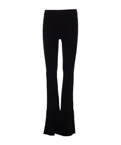 Pinko Ibiza Flared Knitted Pants In Black