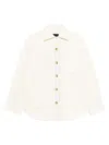 Pinko Textured White Jacket With Boxy Silhouette In Neutral