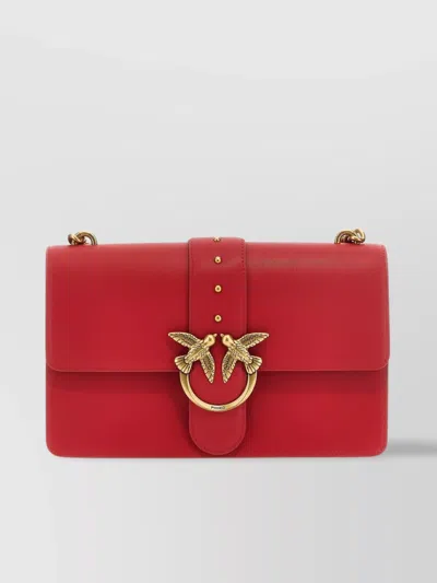 Pinko Classic Love Bag Icon Crossbody Bag In Rosso Gold