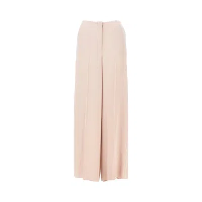 Pinko Limoncello Pink Pants With Concealed Front Closure In Tech Fabric Woman