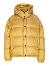 Pinko Zip-up Down Jacket In Yellow