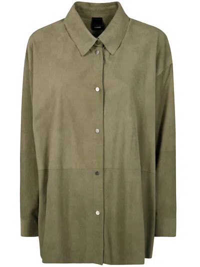 Pinko Ikebana Suede Over Shirt In Green