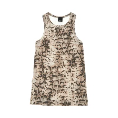Pinko Imalier Print Ribbed Tank Top In Brown