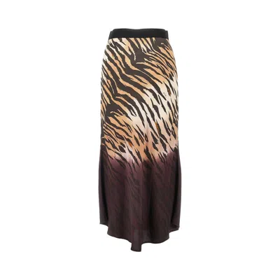 Pinko Imalier Twill Midi Skirt In Multi