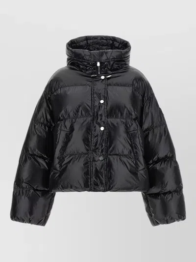 Pinko Impasto Hooded Down Jacket Quilted Texture In Multi
