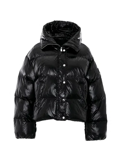 Pinko Impasto Padded High-neck Jacket In Black
