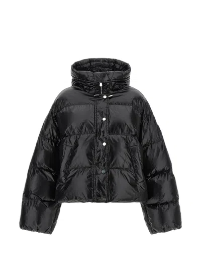 Pinko Impasto Hooded Down Jacket Quilted Texture In Multi
