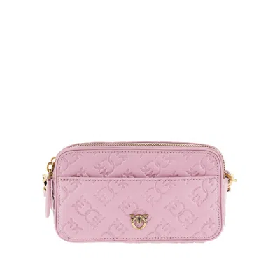 Pinko Ini Camera Bag With Love Birds Motif In Pink