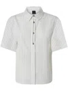 Pinko Chemise De Bowling En Coton À Rayures Verticales