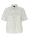 Pinko Multicolored Striped Short Sleeve Button-up Shirt