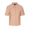 Pinko Chemise De Bowling En Coton À Rayures Verticales In Brown