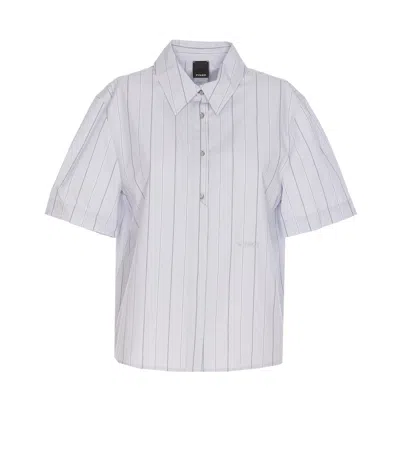 Pinko Striped Innuendo Collared Shirt In White