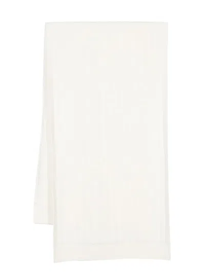 Pinko Intarsia-knit Logo Rectangle Scarf In White