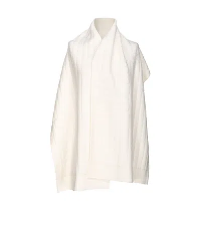 Pinko Intarsia-knit Logo Rectangle Scarf In White