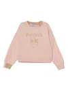 Pinko Intarsia Knit-logo Sweater In Pink