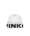 Pinko Intarsia Knit-logo Two-tone Beanie