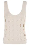 Pinko Derrik Top With Cut-out Details In White