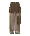 Pinko Invece No Skirt In Georgette In Brown