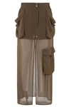 Pinko Invece No Skirt In Georgette In C Verde Old England