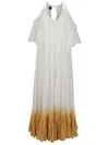 Shop Pinko Io Canto Abito Mussola Sfumatu In R Bianco Banana