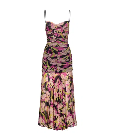 PINKO PINKO FLOWER-PRINTED CALF-LENGTH DRESS