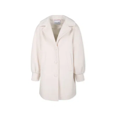Pinko Kids' Ivory Coat For Girl With Logo