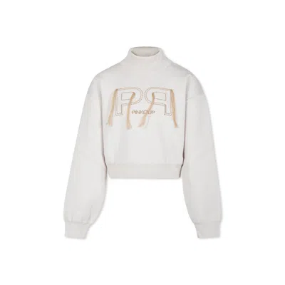 Pinko Kids' Ivory Sweater For Girl With Logo
