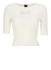 Pinko Ivory Tritone Sweater In White