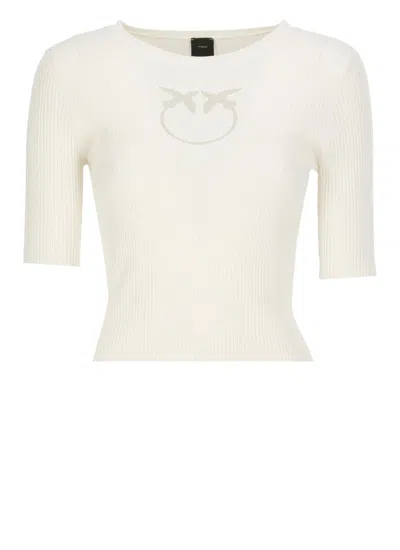 Pinko Ivory Tritone Sweater In Blue