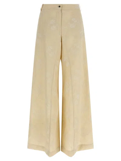 Pinko Ivy Pants Beige In Yellow